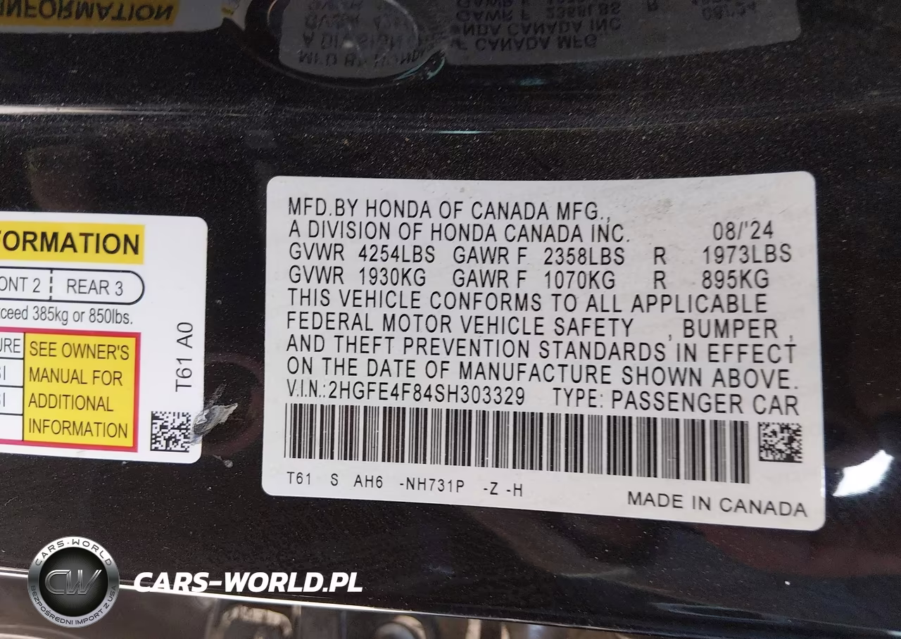 2025 Honda Civic Hybrid Sport-Sport Touring VIN:2HGFE4F84SH303329 - 9