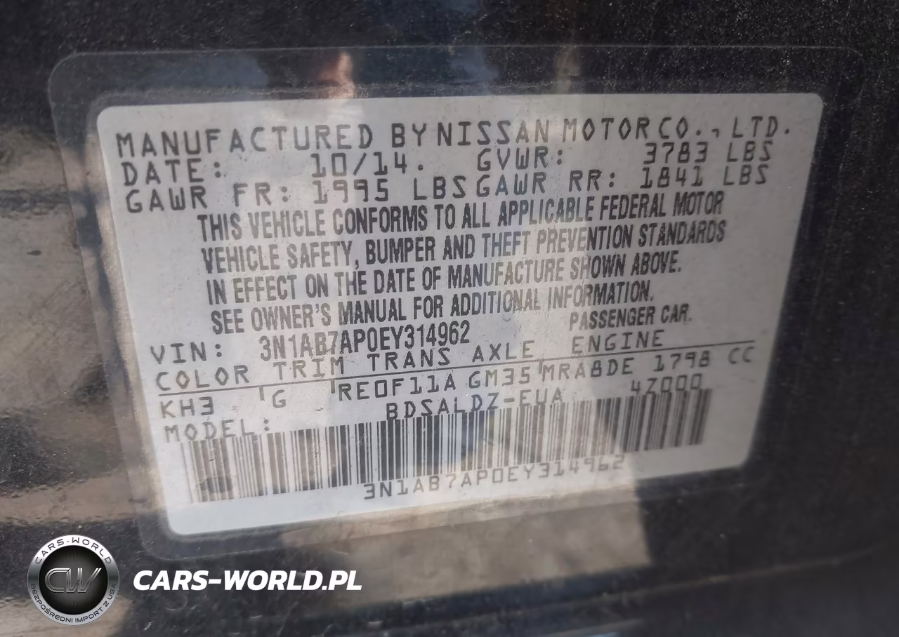 2014 Nissan Sentra Sv VIN:3N1AB7AP0EY314962 - 9