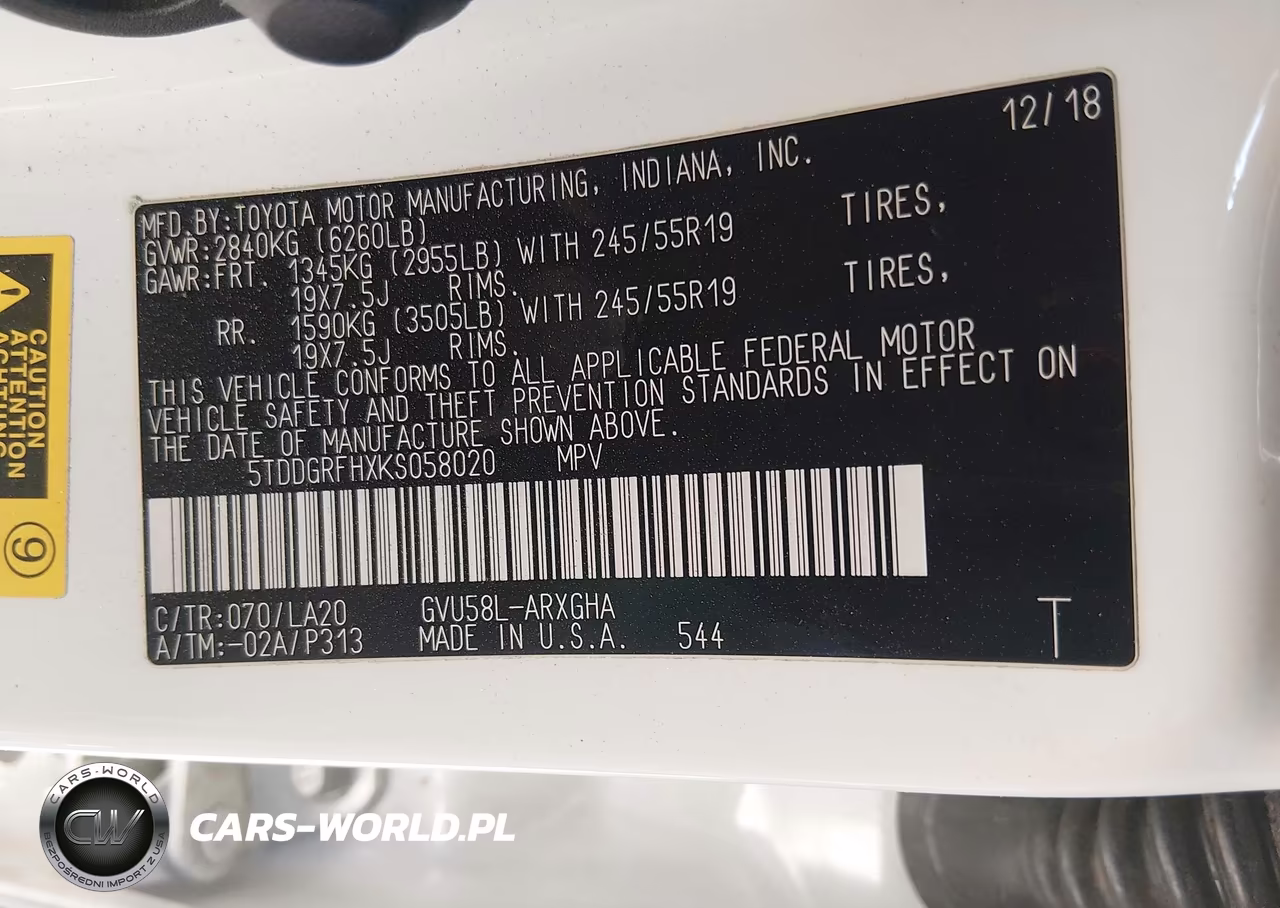 2019 Toyota Highlander Hybrid Limited VIN:5TDDGRFHXKS058020 - 9