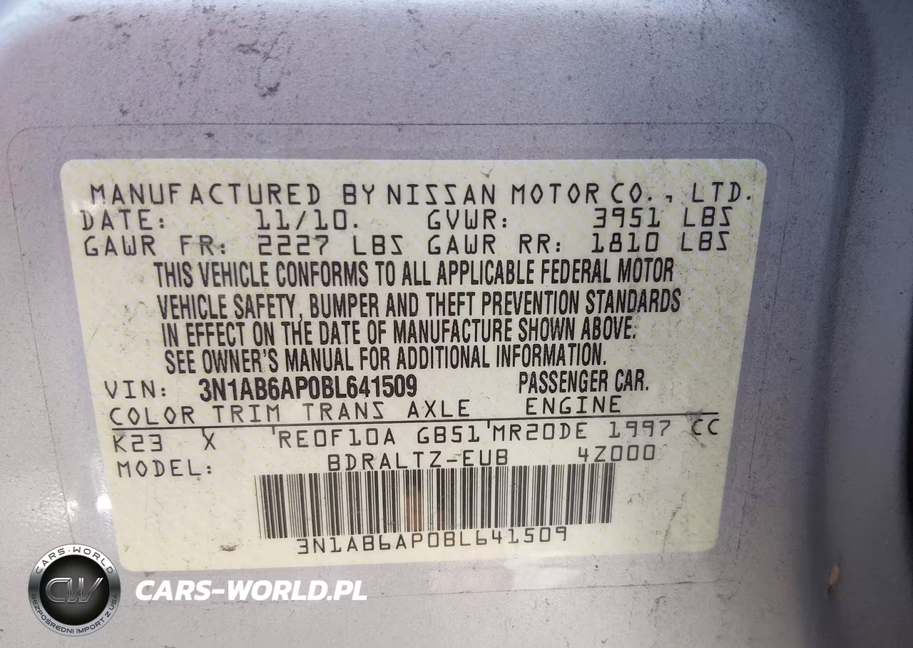 2011 Nissan Sentra 2.0Sr VIN:3N1AB6AP0BL641509 - 9