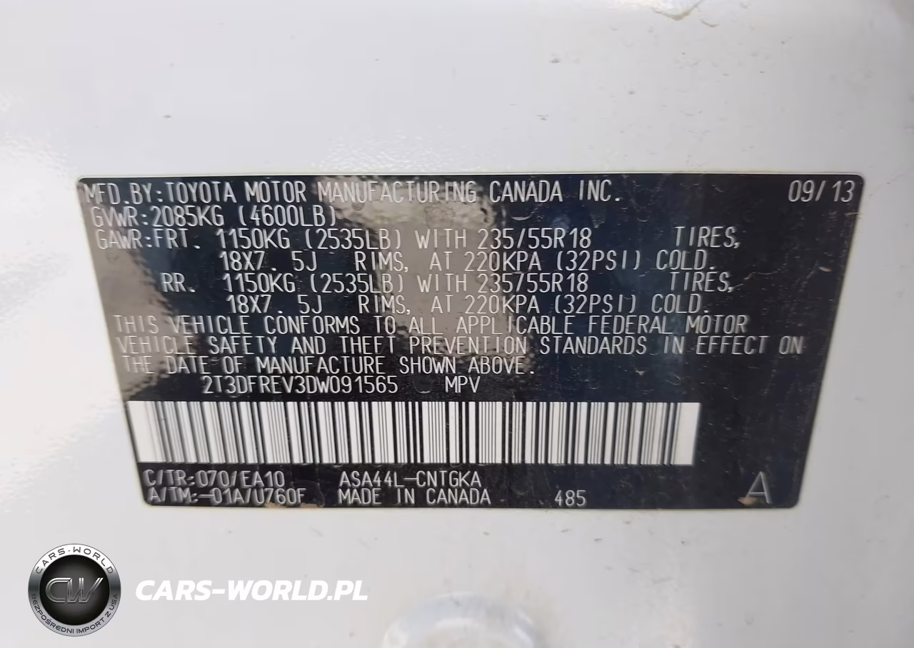 2013 Toyota Rav4 Limited VIN:2T3DFREV3DW091565 - 9