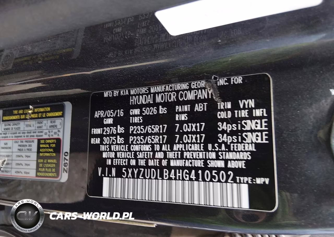 2017 Hyundai Santa Fe Sport 2.4L VIN:5XYZUDLB4HG410502 - 9