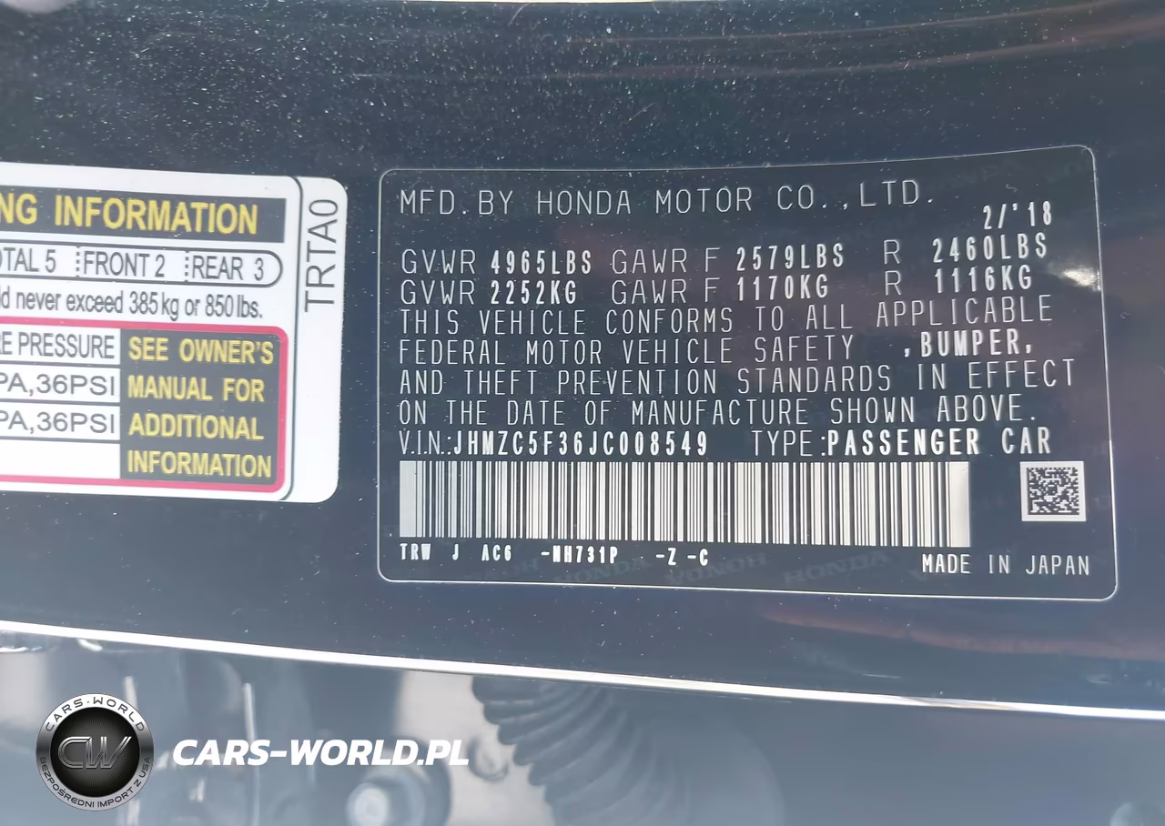 2018 Honda Clarity Plug-In Hybrid Touring VIN:JHMZC5F36JC008549 - 9