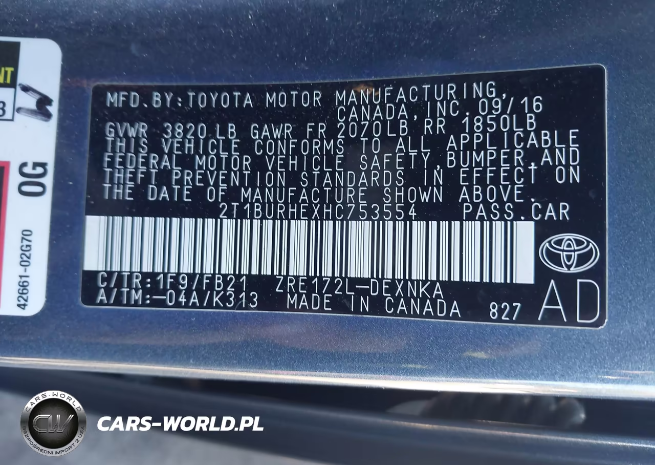 2017 Toyota Corolla Le VIN:2T1BURHEXHC753554 - 9