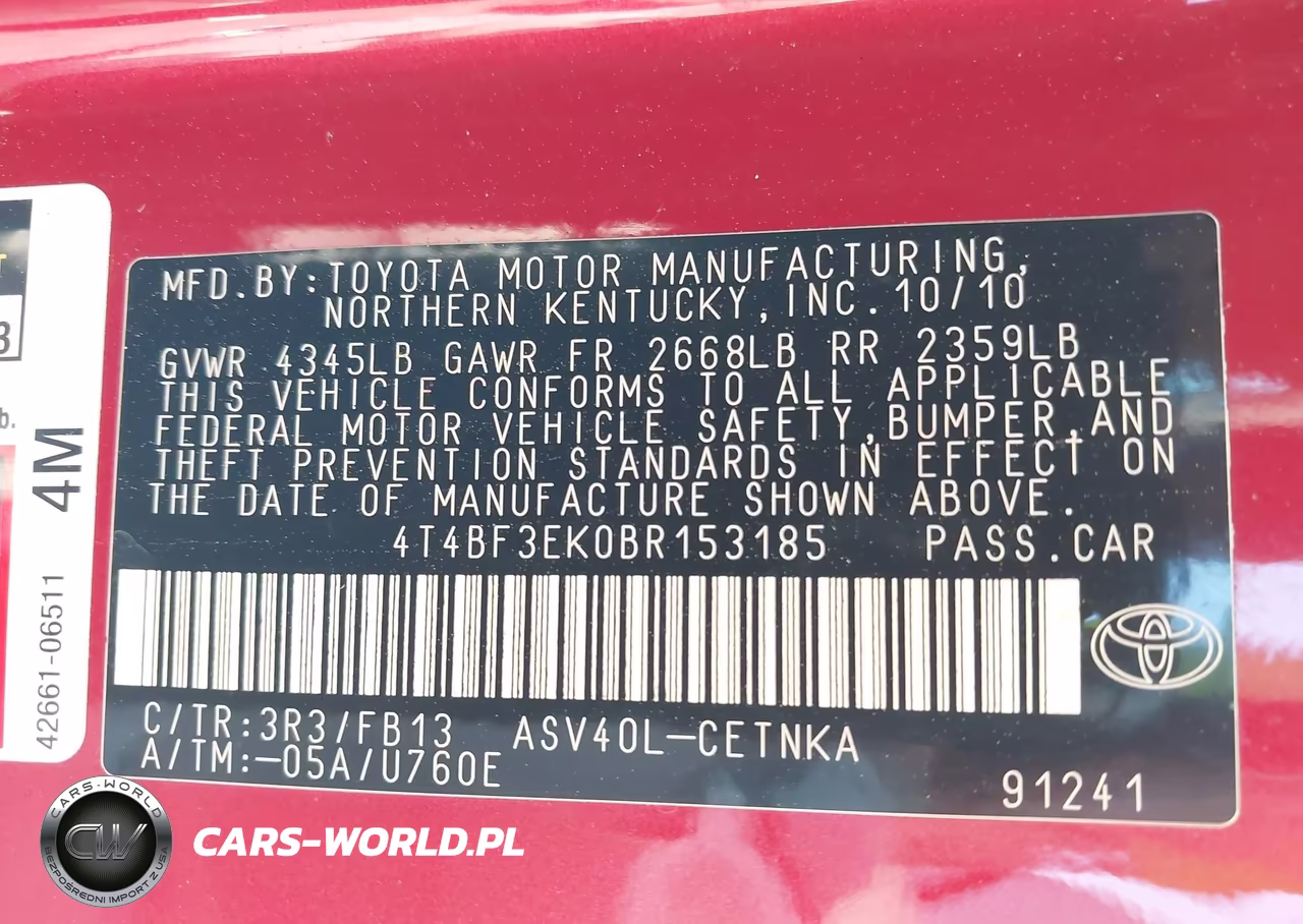 2011 Toyota Camry Le VIN:4T4BF3EK0BR153185 - 9
