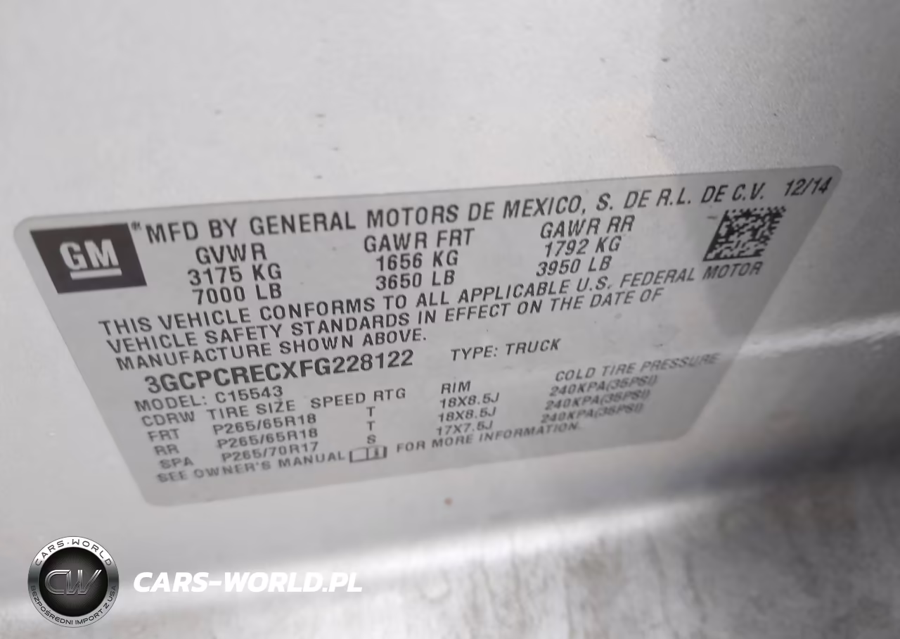 2015 Chevrolet Silverado 1500 1Lt VIN:3GCPCRECXFG228122 - 9