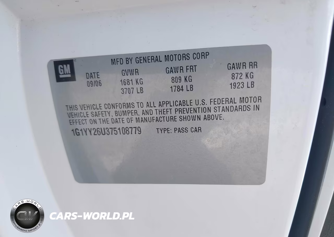 2007 Chevrolet Corvette VIN:1G1YY26U375108779 - 9