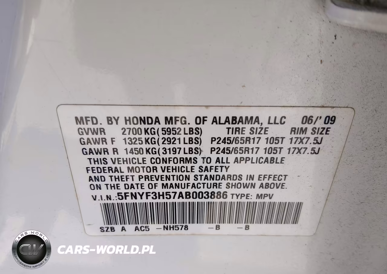 2010 Honda Pilot Ex-L VIN:5FNYF3H57AB003886 - 9