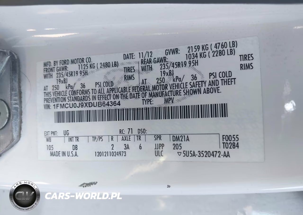 2013 Ford Escape Titanium VIN:1FMCU0J9XDUB64364 - 9