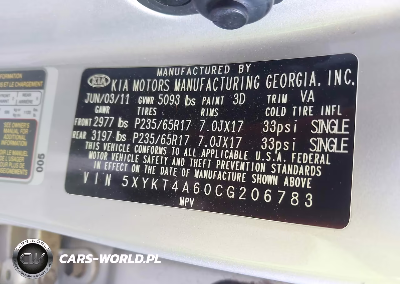 2012 Kia Sorento Lx VIN:5XYKT4A60CG206783 - 9
