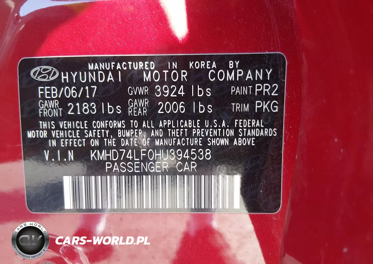 2017 Hyundai Elantra Se VIN:KMHD74LF0HU394538 - 9