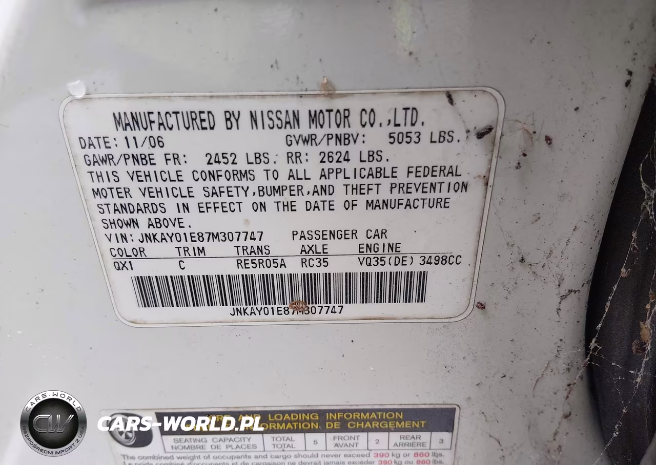 2007 Infiniti M35 VIN:JNKAY01E87M307747 - 9