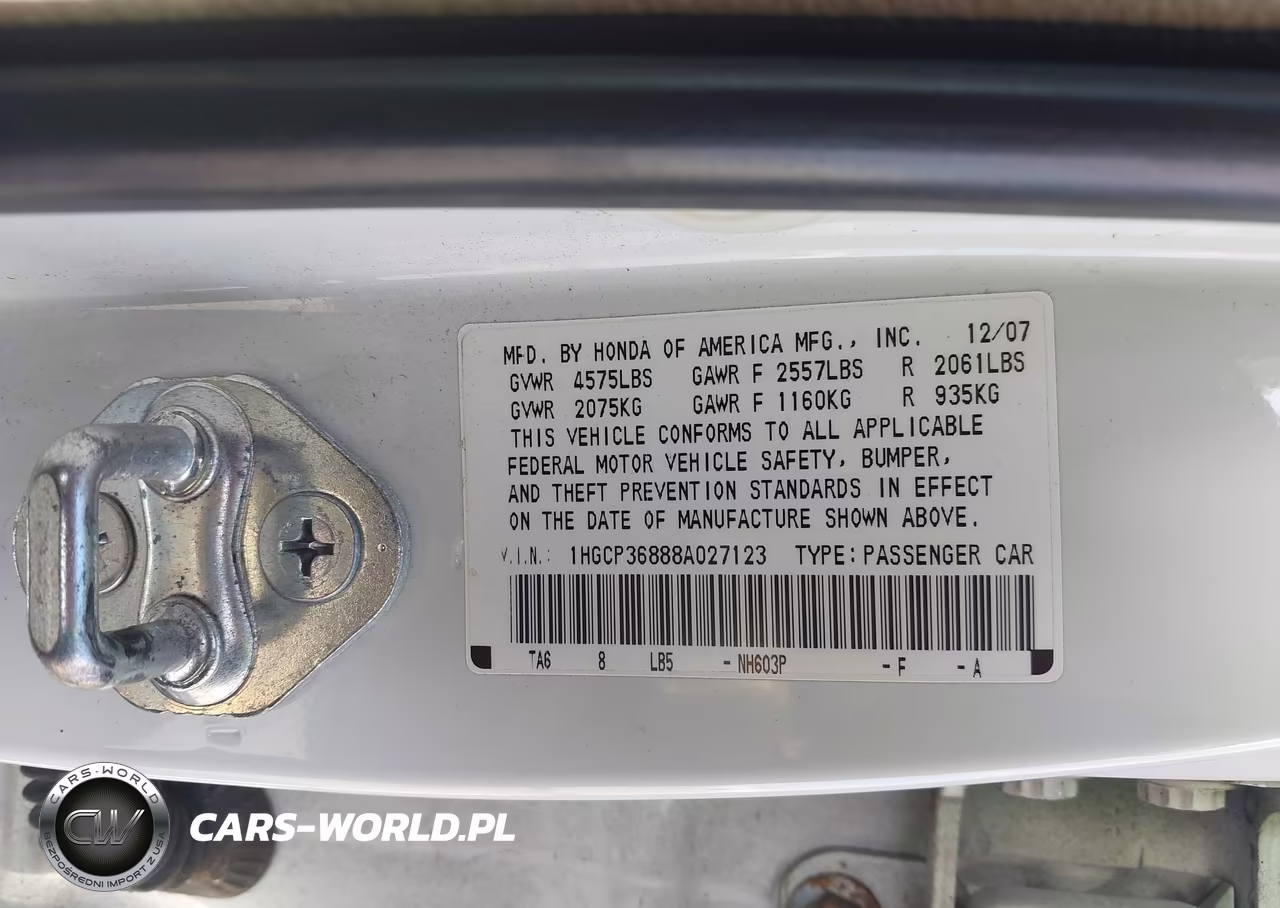 2008 Honda Accord 3.5 Ex-L VIN:1HGCP36888A027123 - 9