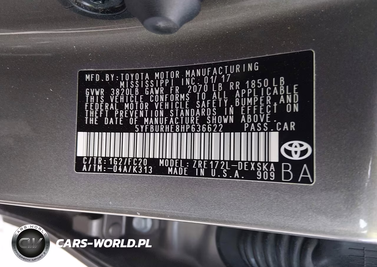 2017 Toyota Corolla Se VIN:5YFBURHE8HP636622 - 9