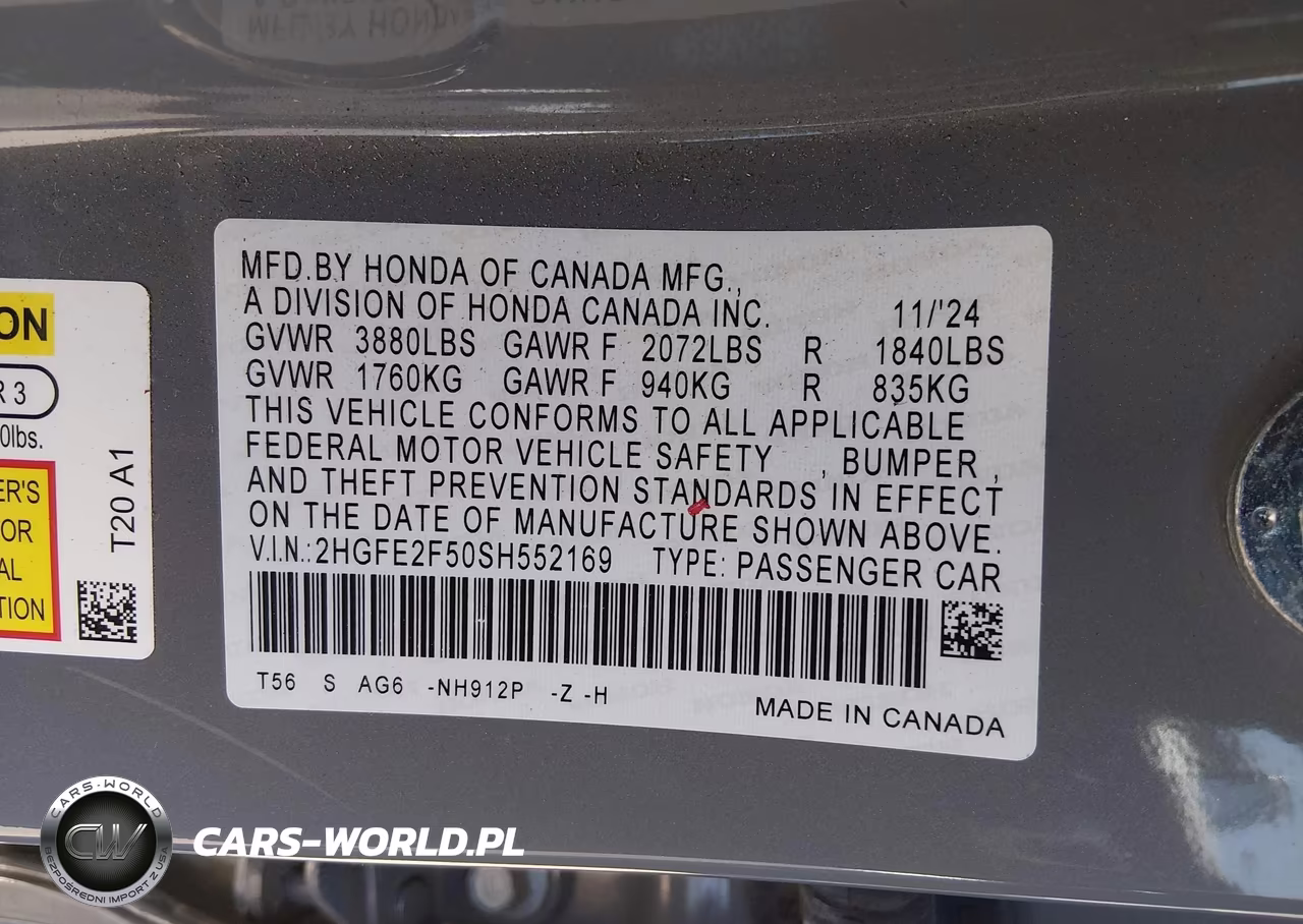 2025 Honda Civic Sport VIN:2HGFE2F50SH552169 - 9