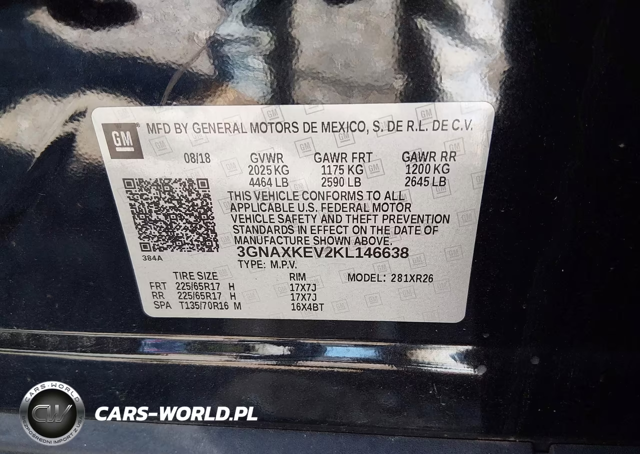 2019 Chevrolet Equinox Lt VIN:3GNAXKEV2KL146638 - 9
