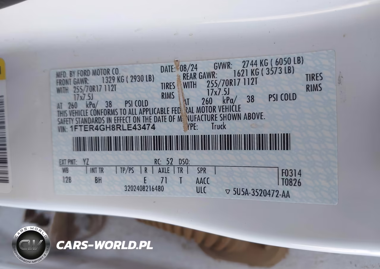2024 Ford Ranger Xlt VIN:1FTER4GH8RLE43474 - 9