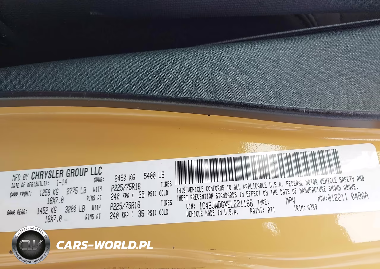2014 Jeep Wrangler Unlimited Sport VIN:1C4BJWDGXEL221188 - 9