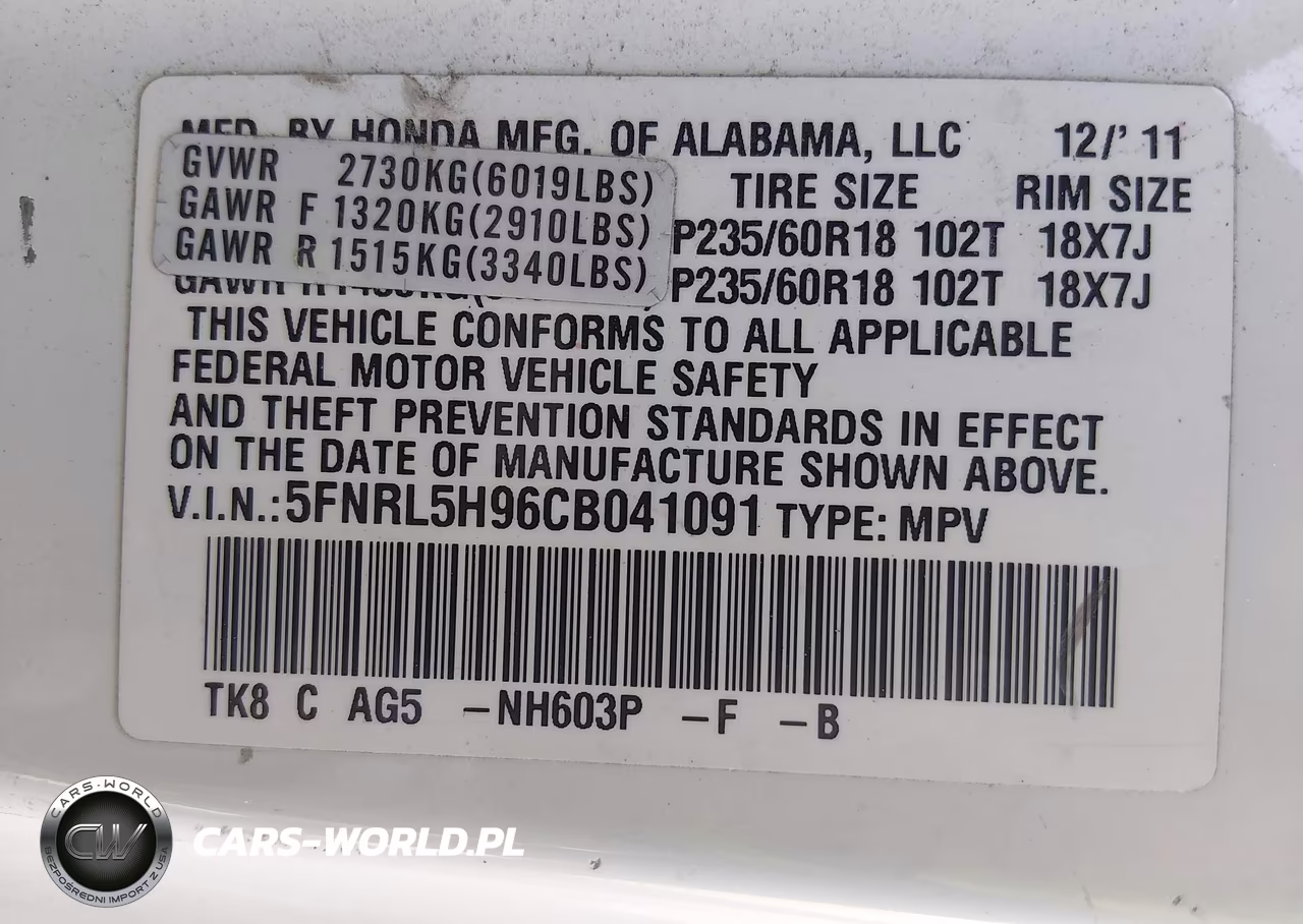 2012 Honda Odyssey Touring-Touring Elite VIN:5FNRL5H96CB041091 - 9