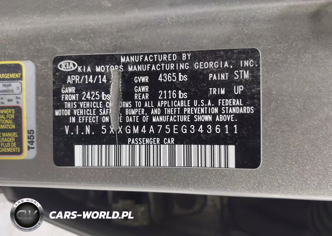 2014 Kia Optima Lx VIN:5XXGM4A75EG343611 - 9