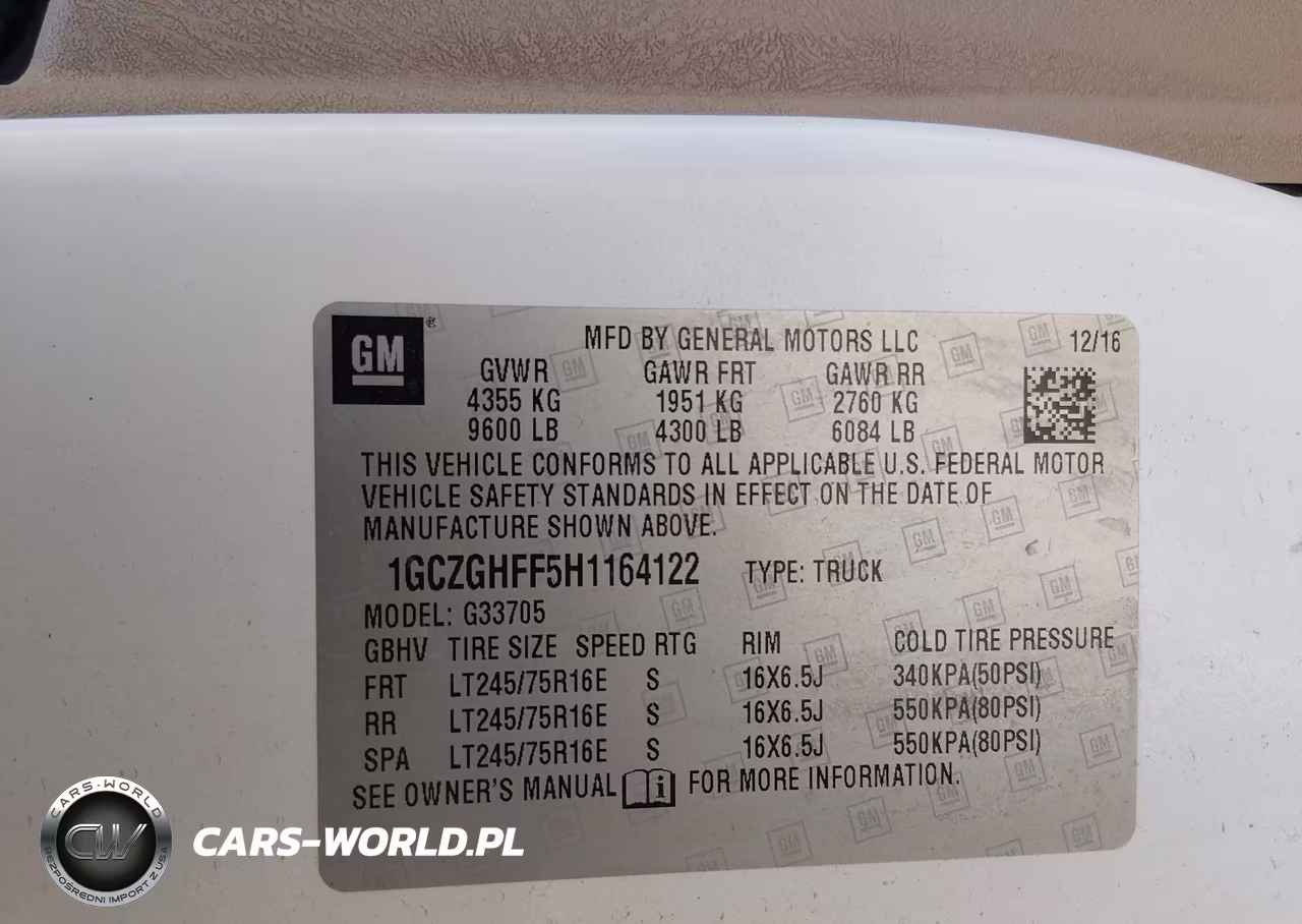 2017 Chevrolet Express 3500 Work Van VIN:1GCZGHFF5H1164122 - 9