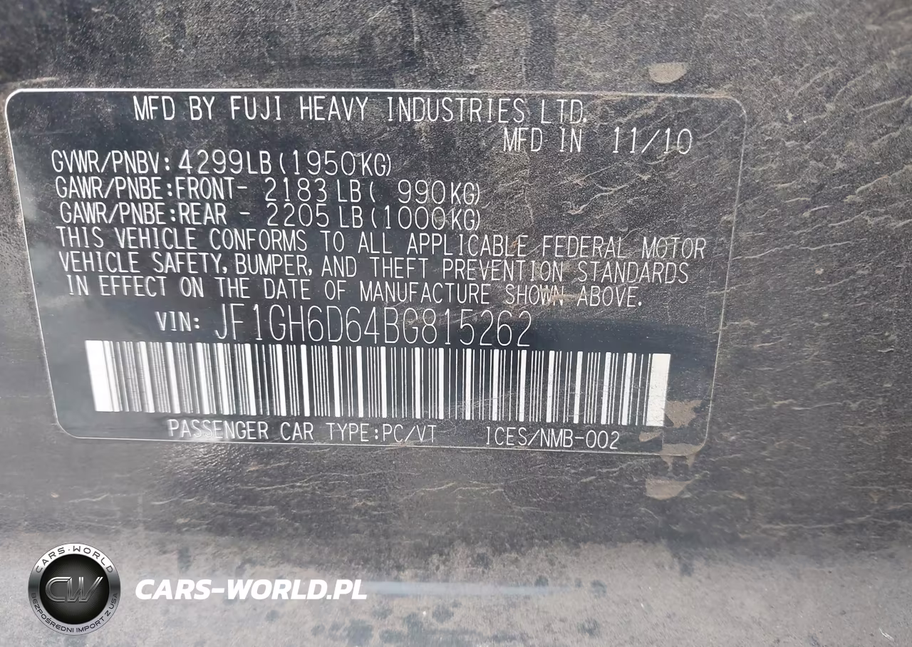 2011 Subaru Impreza Outback Sport VIN:JF1GH6D64BG815262 - 9