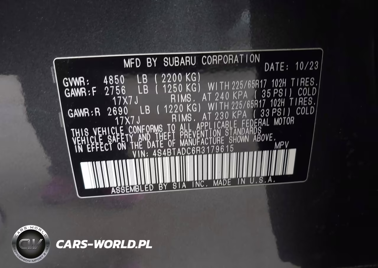 2024 Subaru Outback Premium VIN:4S4BTADC6R3179615 - 9