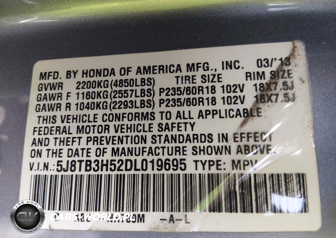 2013 Acura Rdx VIN:5J8TB3H52DL019695 - 9