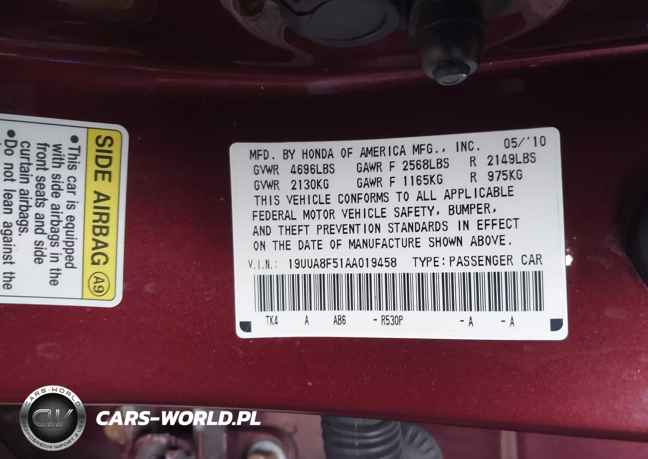 2010 Acura Tl 3.5 VIN:19UUA8F51AA019458 - 9