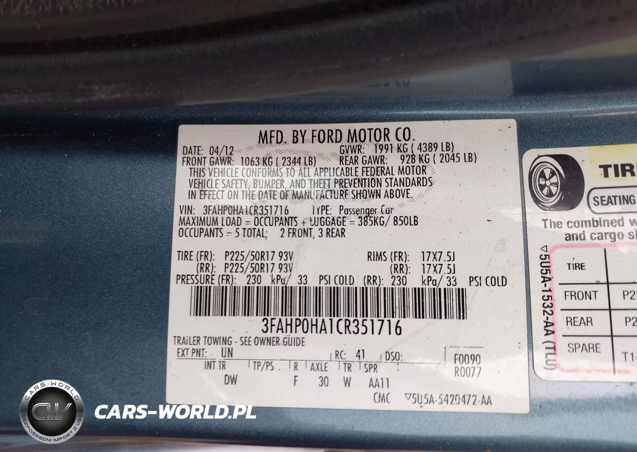 2012 Ford Fusion Se VIN:3FAHP0HA1CR351716 - 9