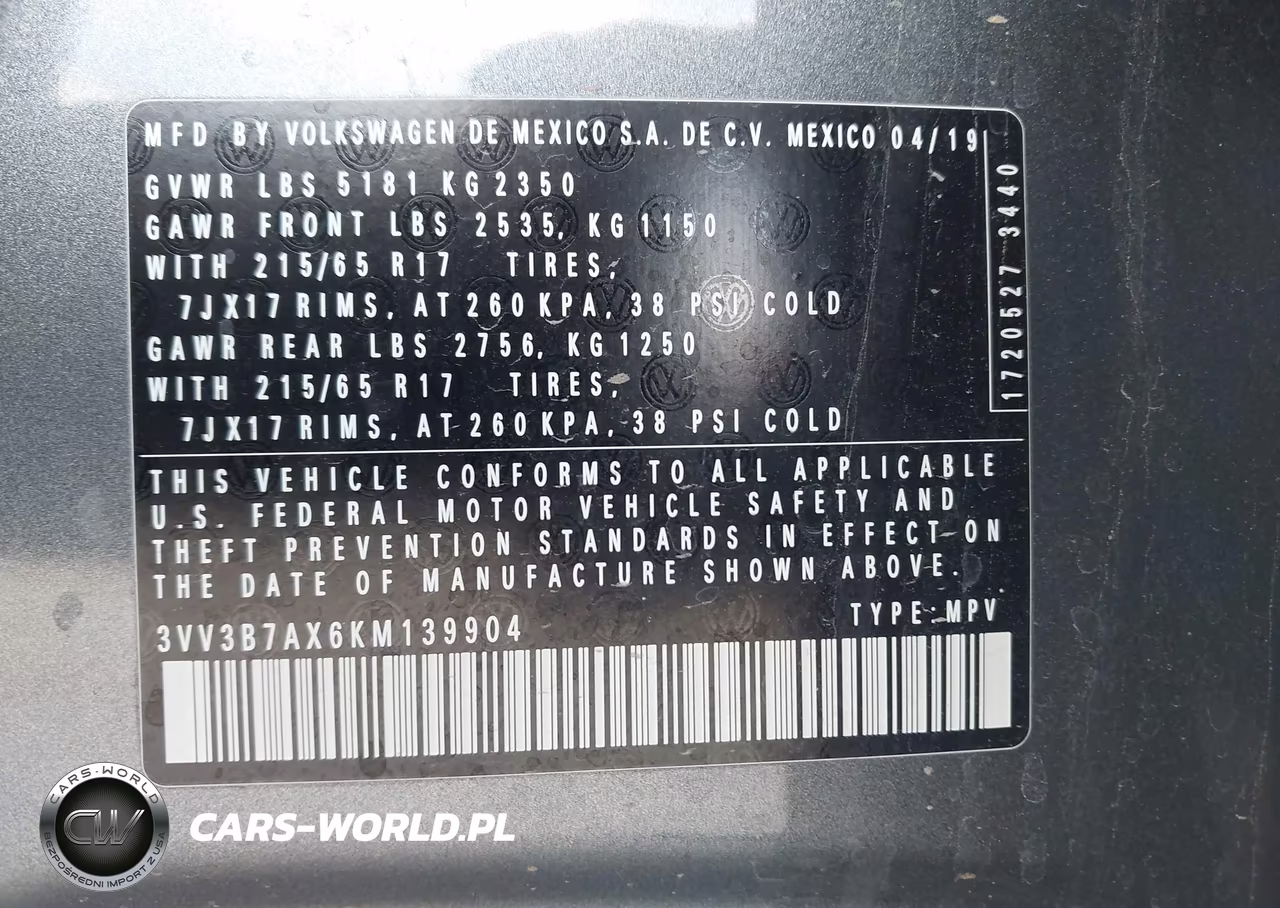 2019 Volkswagen Tiguan 2.0T Se-2.0T Sel-2.0T Sel R-Line-2.0T Sel R-Line Black VIN:3VV3B7AX6KM139904 - 9