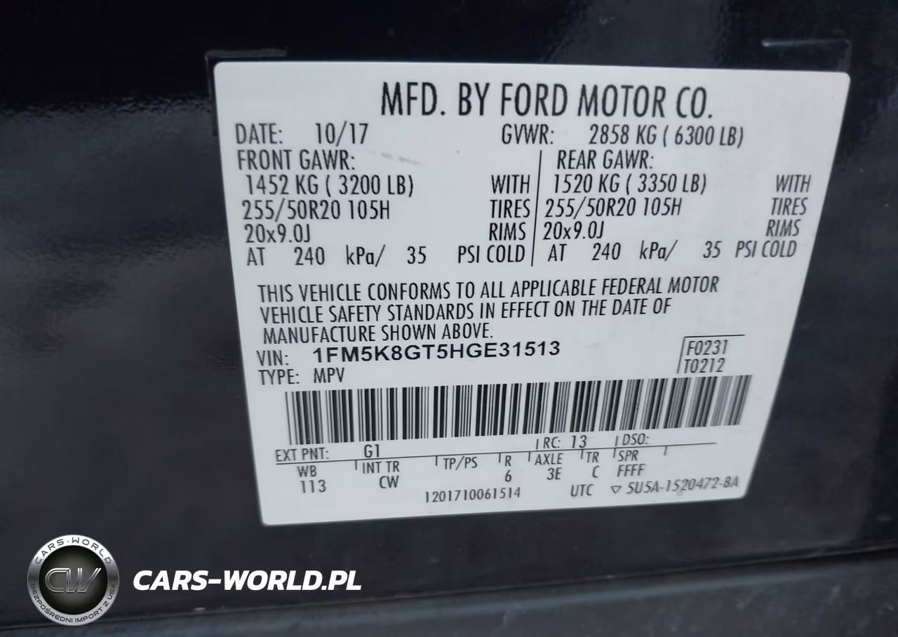 2017 Ford Explorer Sport VIN:1FM5K8GT5HGE31513 - 9