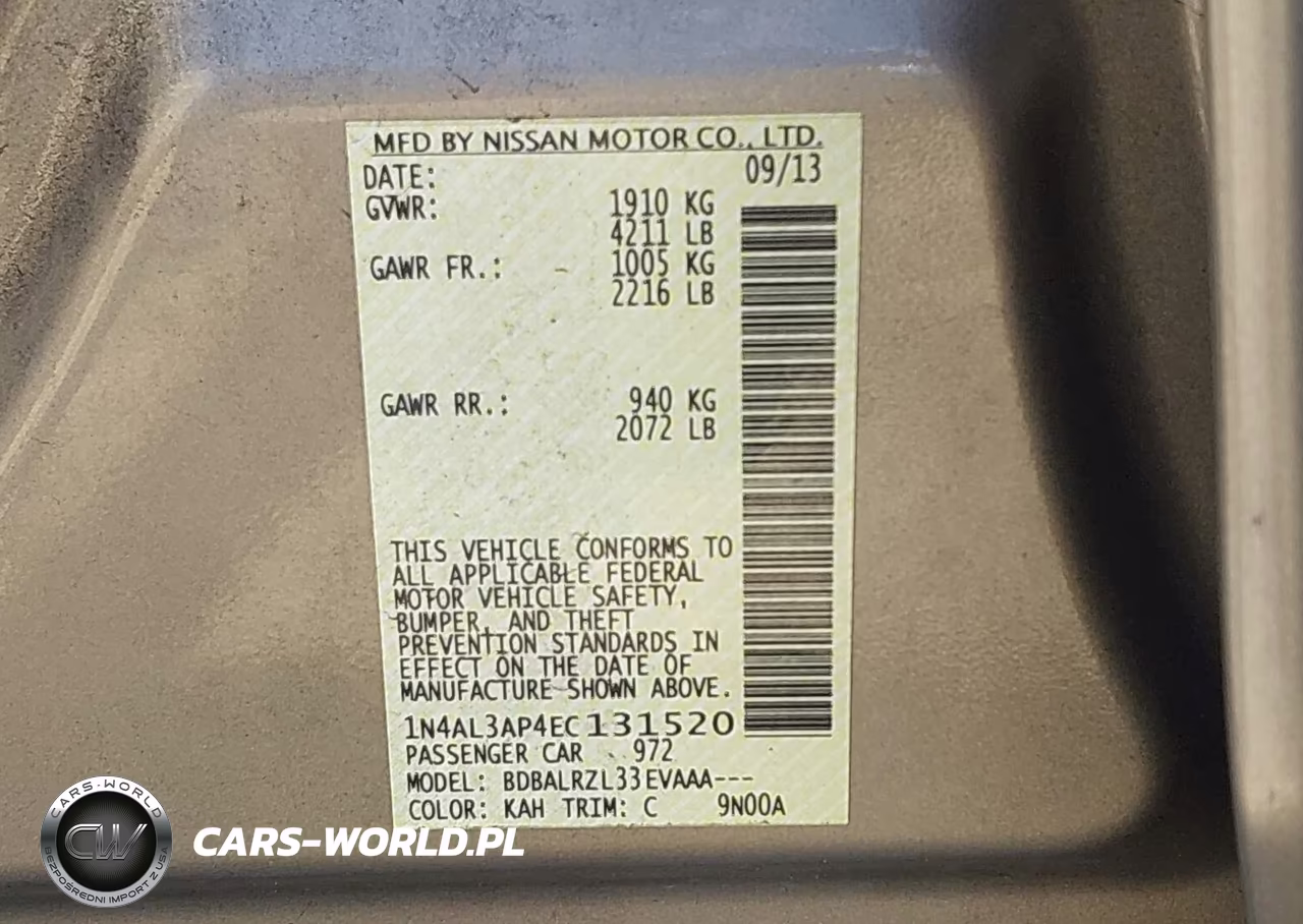 2014 Nissan Altima 2.5 S VIN:1N4AL3AP4EC131520 - 9