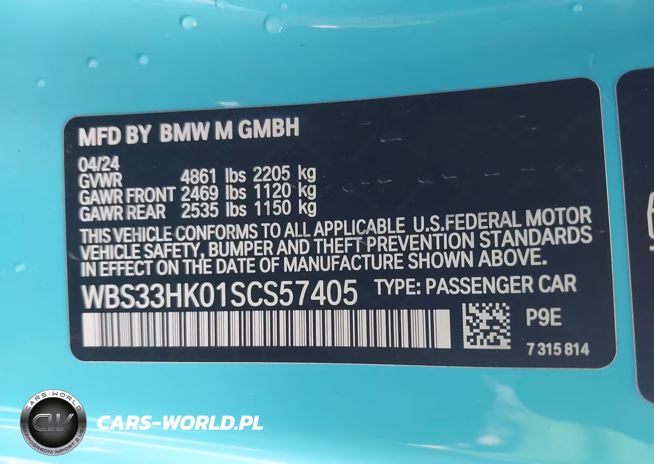 2025 BMW M4 Competition xDrive VIN:WBS33HK01SCS57405 - 9