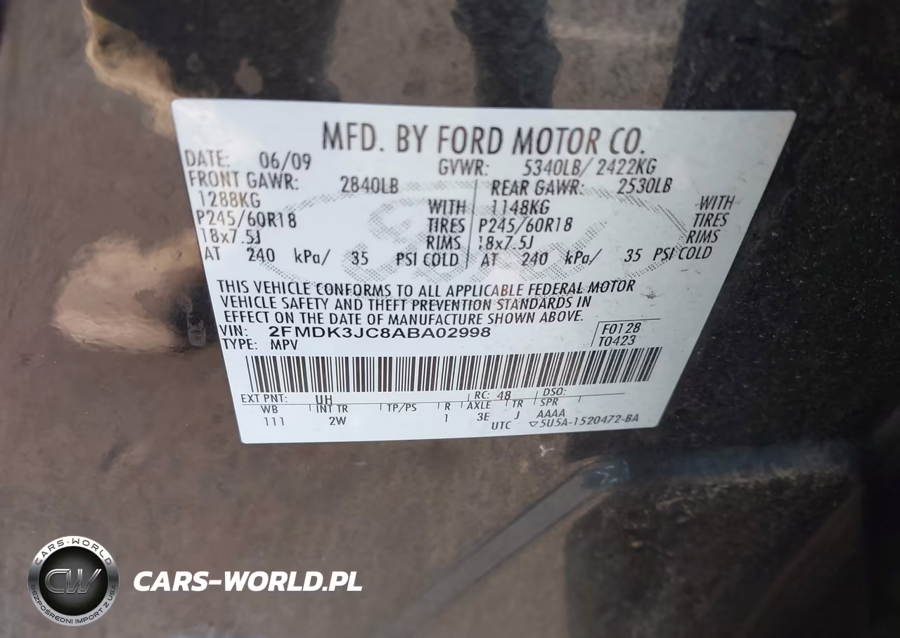 2010 Ford Edge Sel VIN:2FMDK3JC8ABA02998 - 9