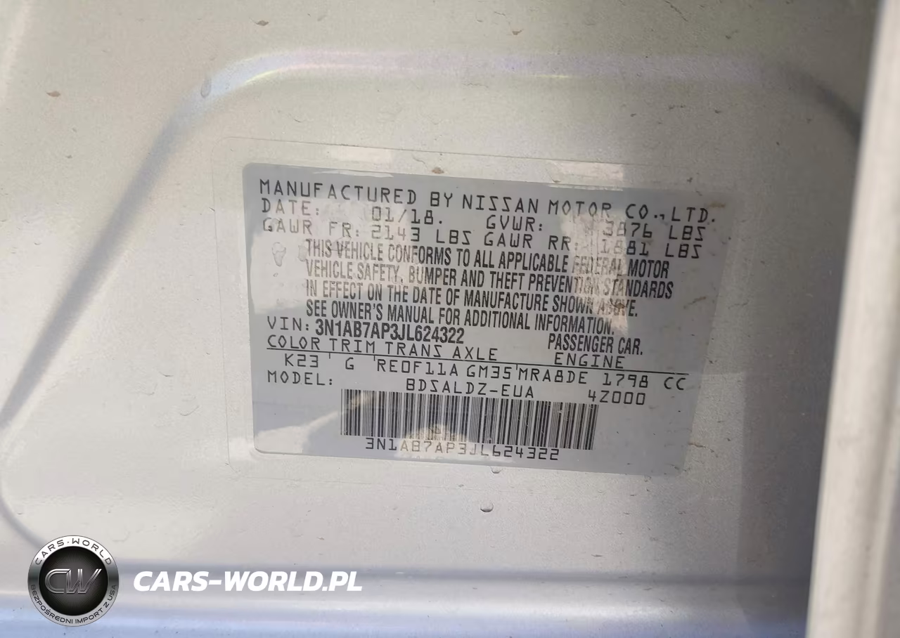 2018 Nissan Sentra Sv VIN:3N1AB7AP3JL624322 - 9