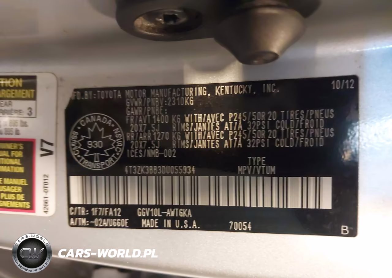 2013 Toyota Venza Base V6 VIN:4T3ZK3BB3DU055934 - 9
