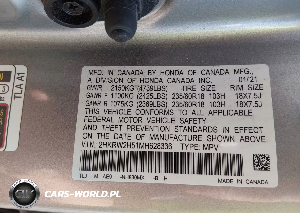 2021 Honda Cr-V Awd Ex VIN:2HKRW2H51MH628336 - 9