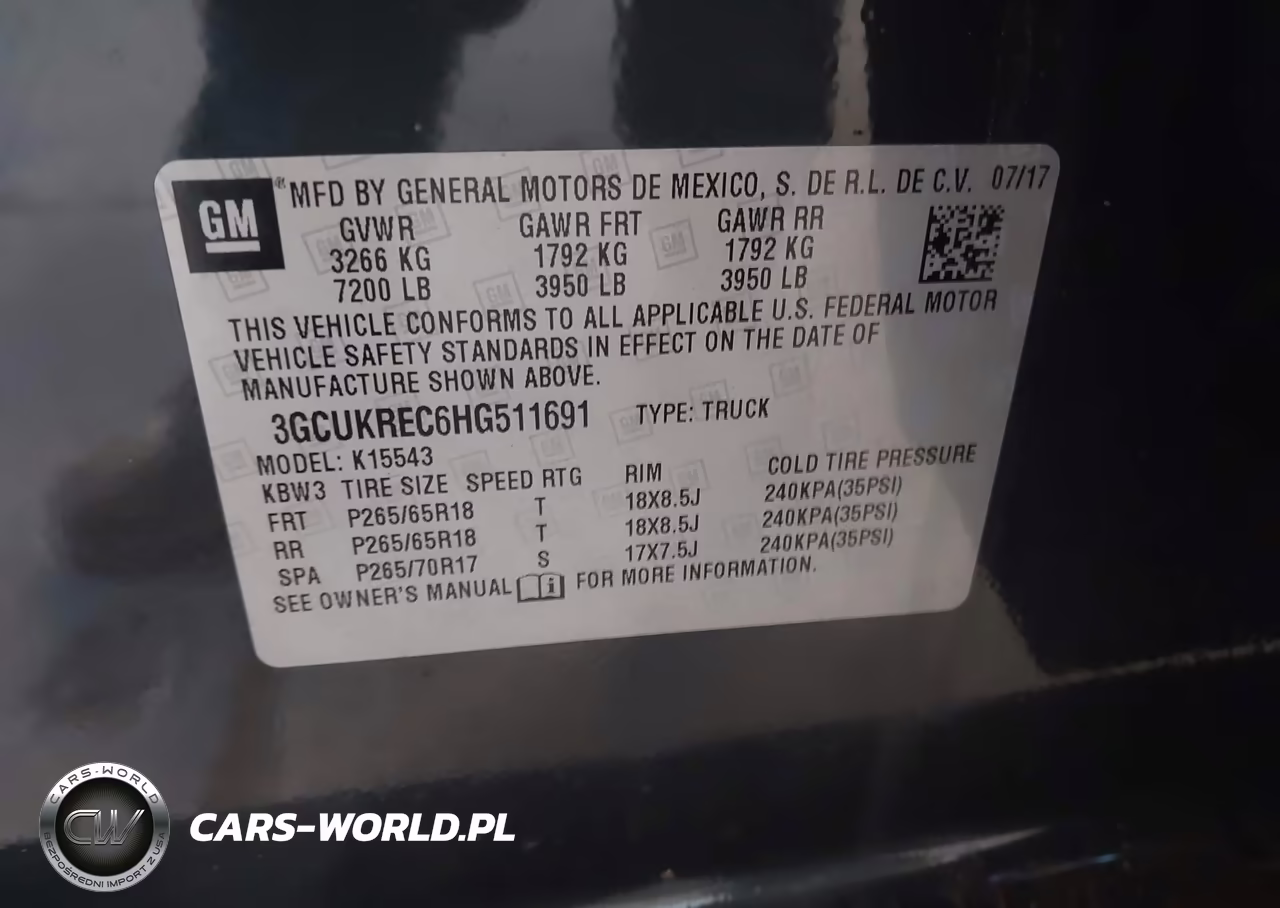 2017 Chevrolet Silverado 1500 2Lt VIN:3GCUKREC6HG511691 - 9
