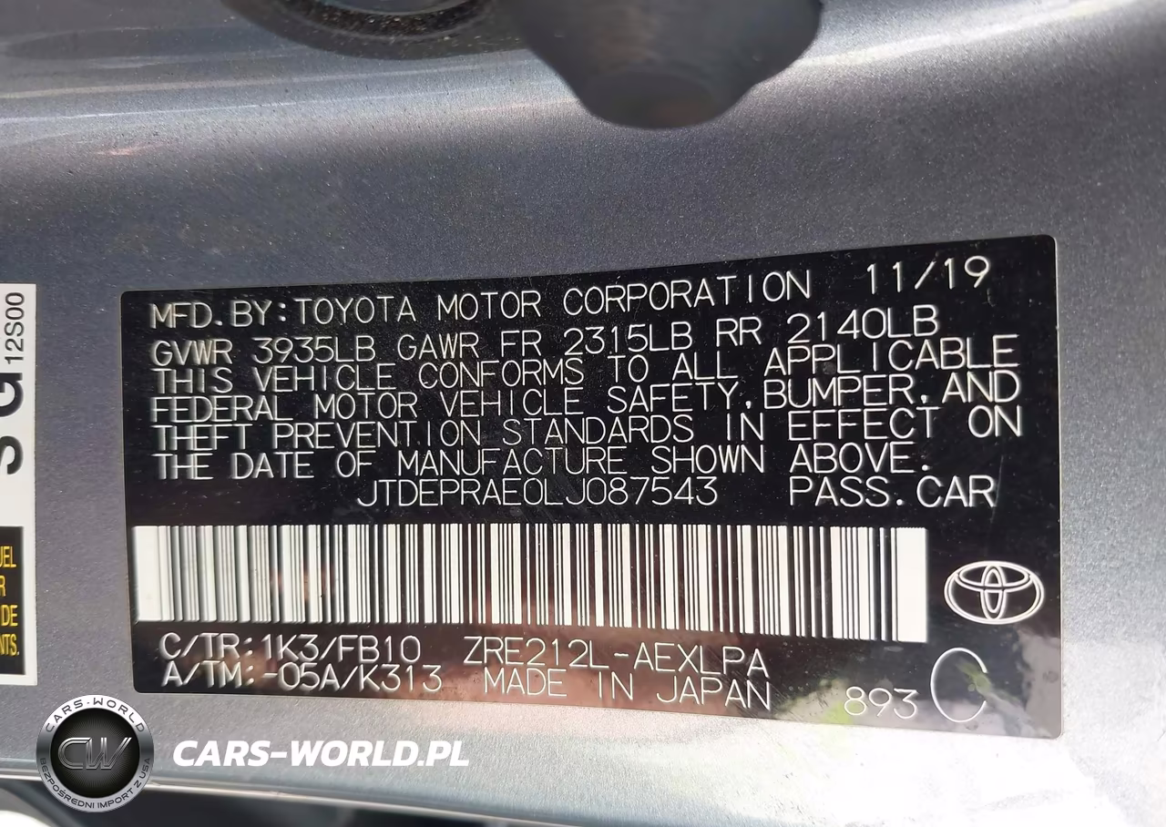 2020 Toyota Corolla Le VIN:JTDEPRAE0LJ087543 - 9