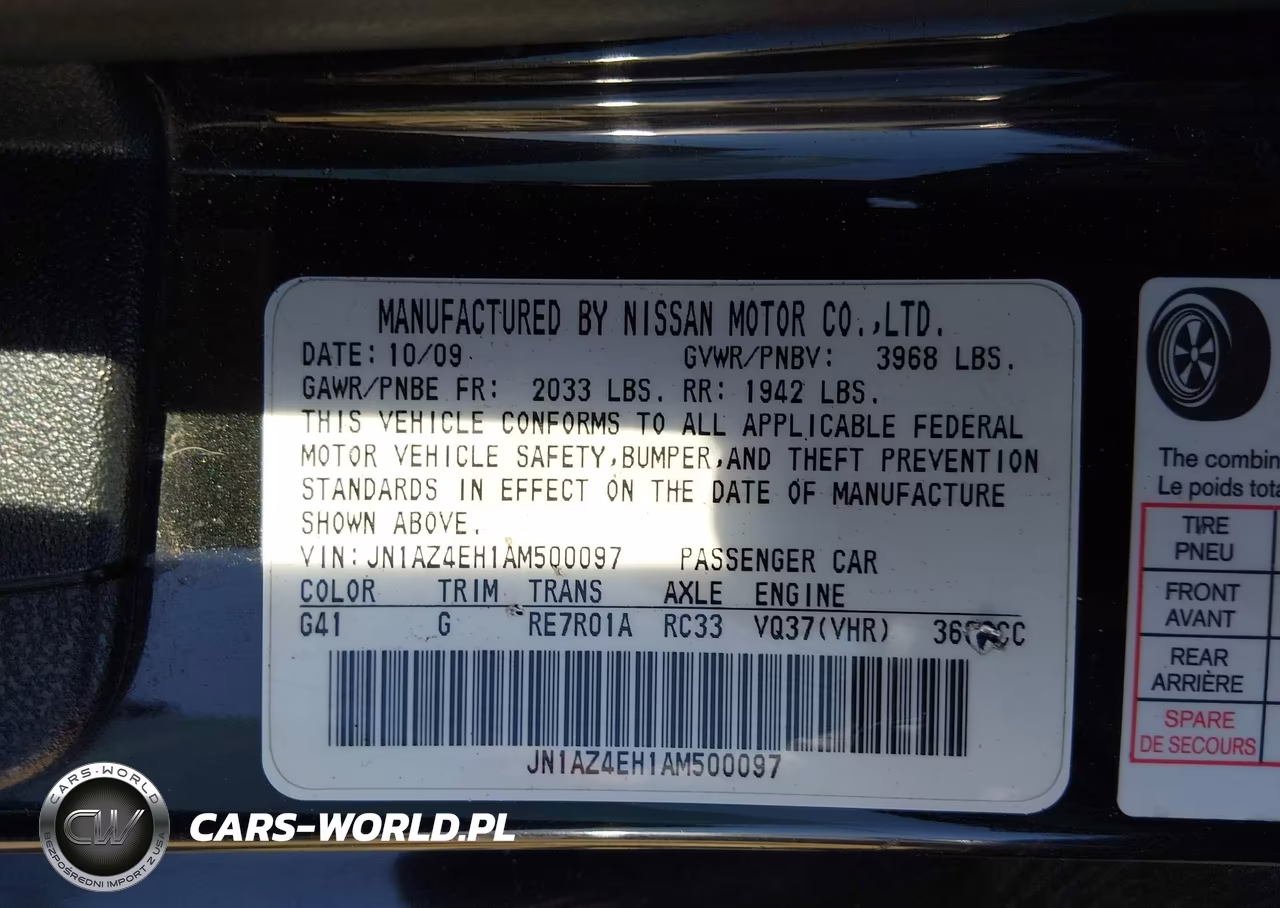 2010 Nissan 370Z Touring VIN:JN1AZ4EH1AM500097 - 9