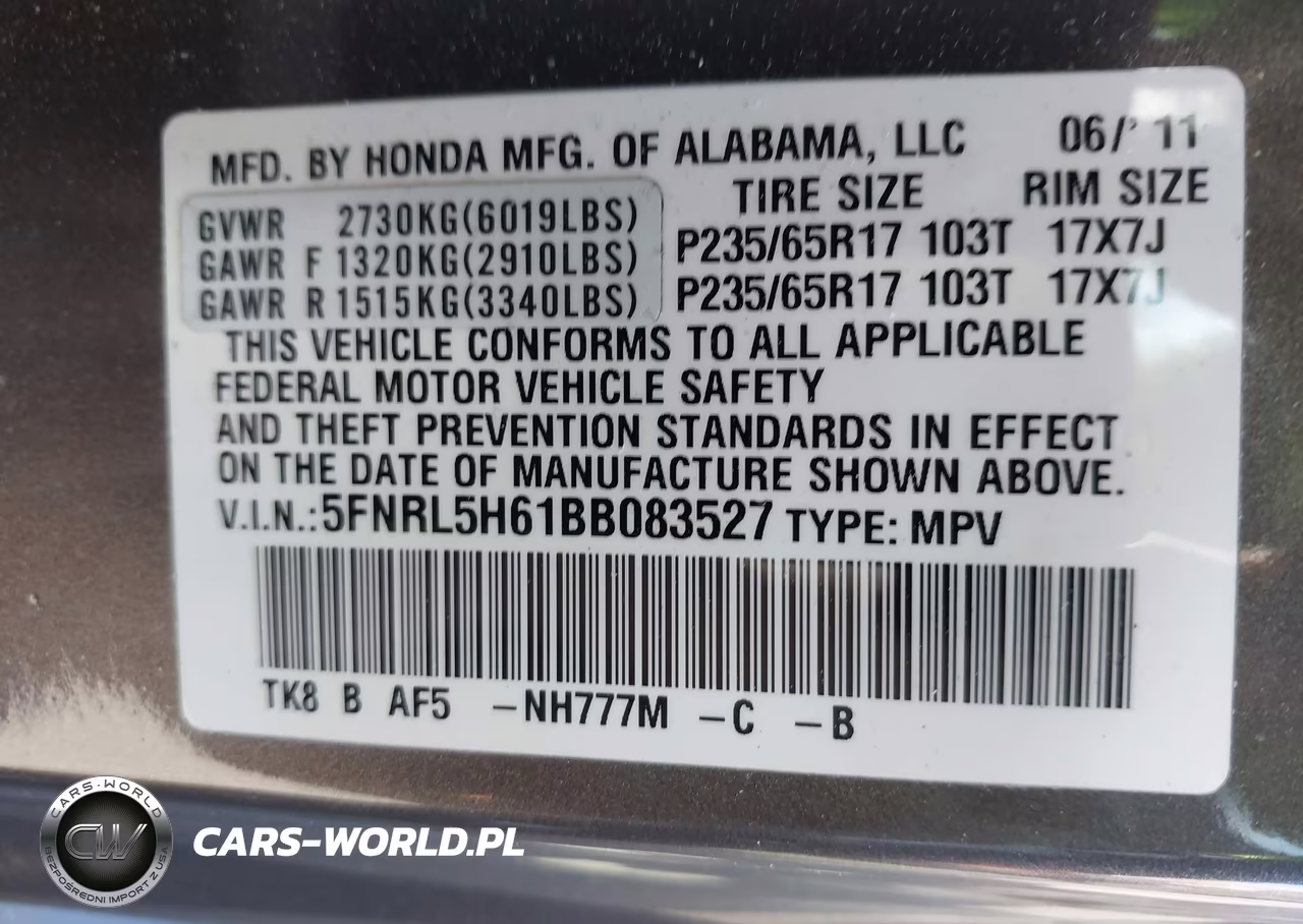 2011 Honda Odyssey Ex-L VIN:5FNRL5H61BB083527 - 9