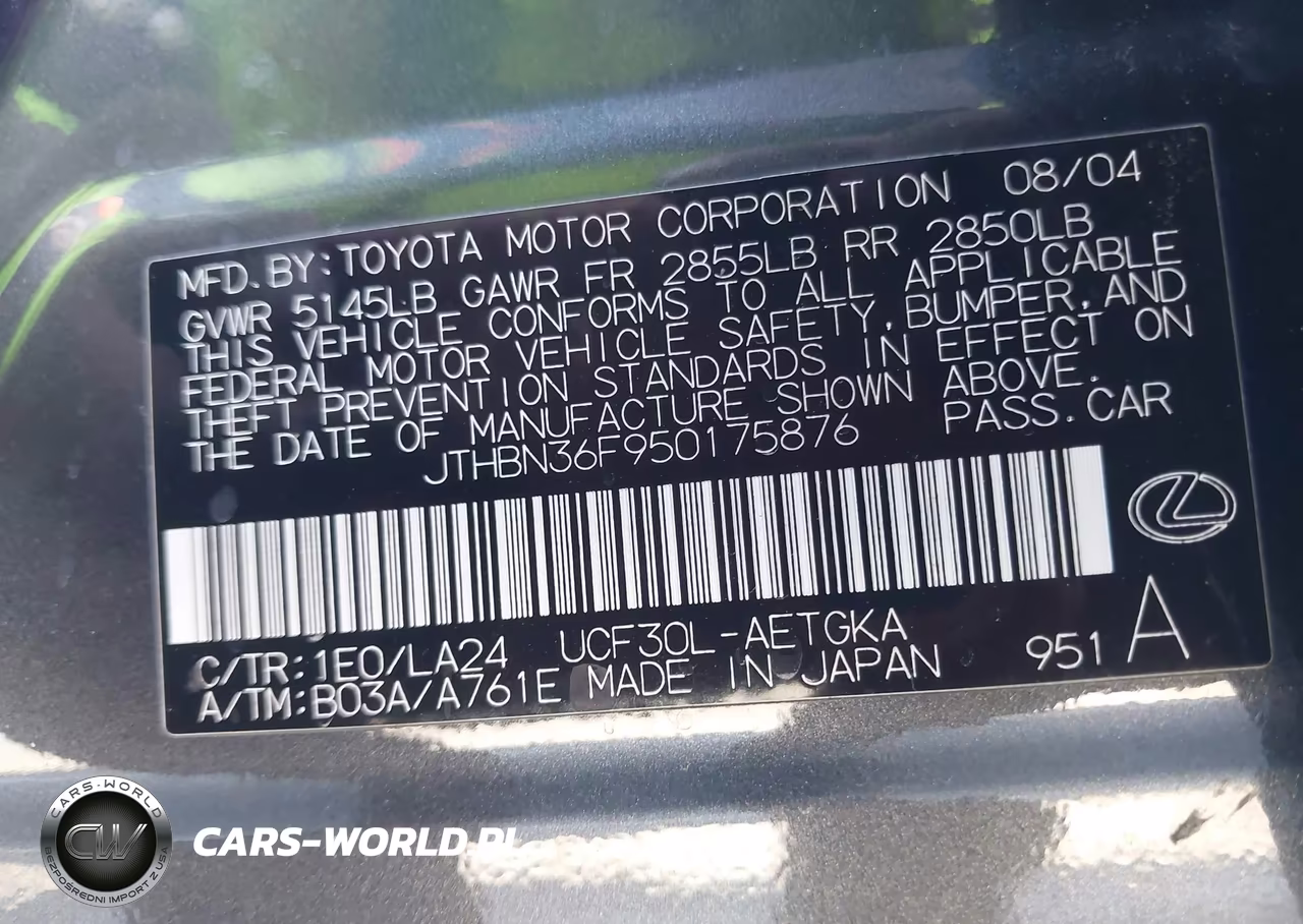 2005 Lexus Ls 430 VIN:JTHBN36F950175876 - 9