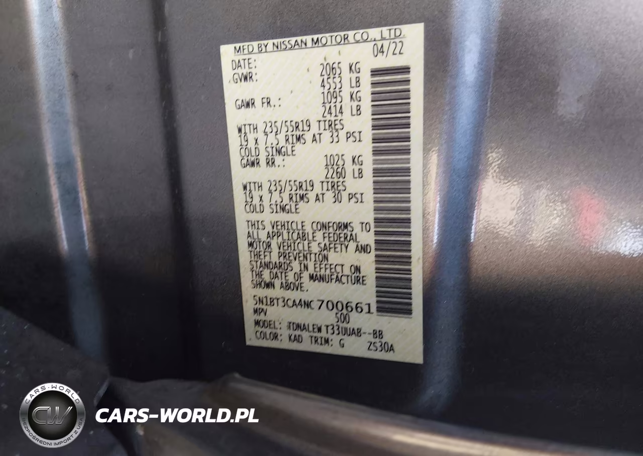 2022 Nissan Rogue Sl Fwd VIN:5N1BT3CA4NC700661 - 9