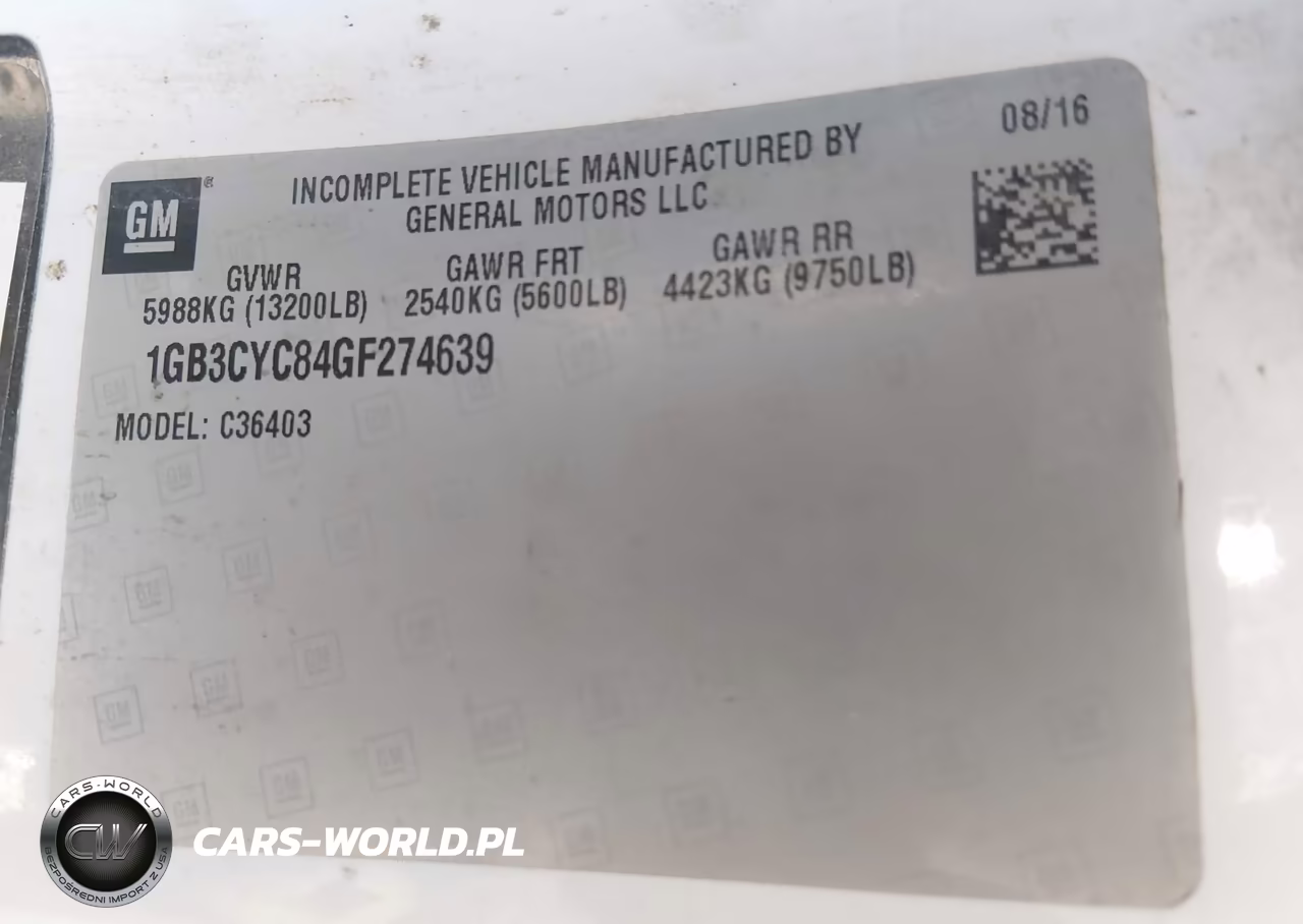 2016 Chevrolet Silverado 3500Hd Chassis Wt VIN:1GB3CYC84GF274639 - 8