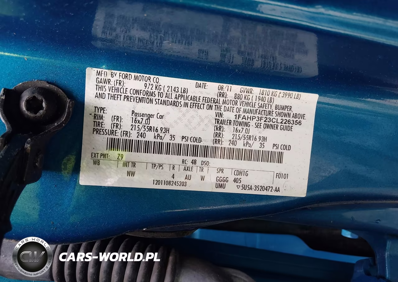 2012 Ford Focus Se VIN:1FAHP3F23CL226356 - 9