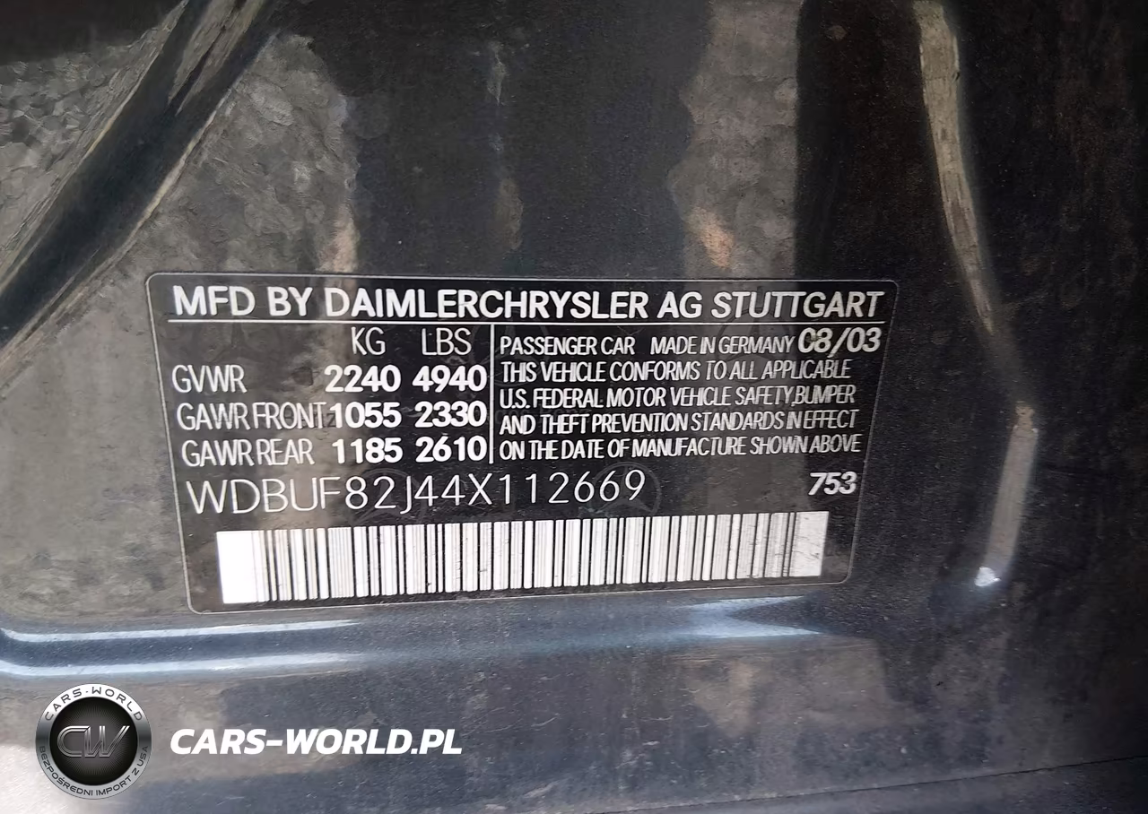 2004 Mercedes-Benz E 320 4Matic VIN:WDBUF82J44X112669 - 9