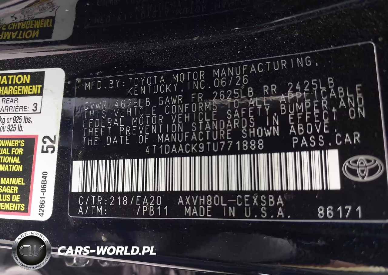 2026 Toyota Camry Se VIN:4T1DAACK9TU771888 - 9