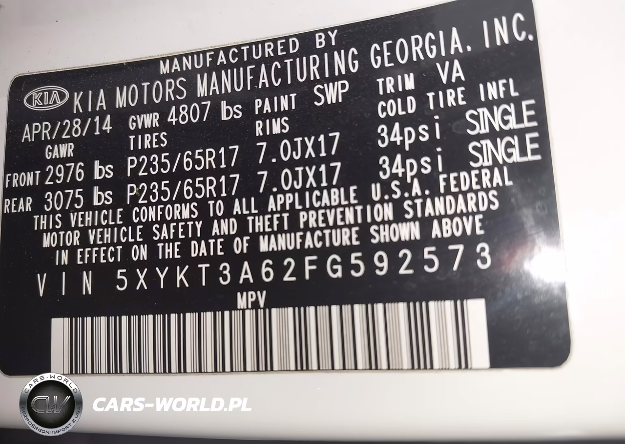 2015 Kia Sorento Lx VIN:5XYKT3A62FG592573 - 9