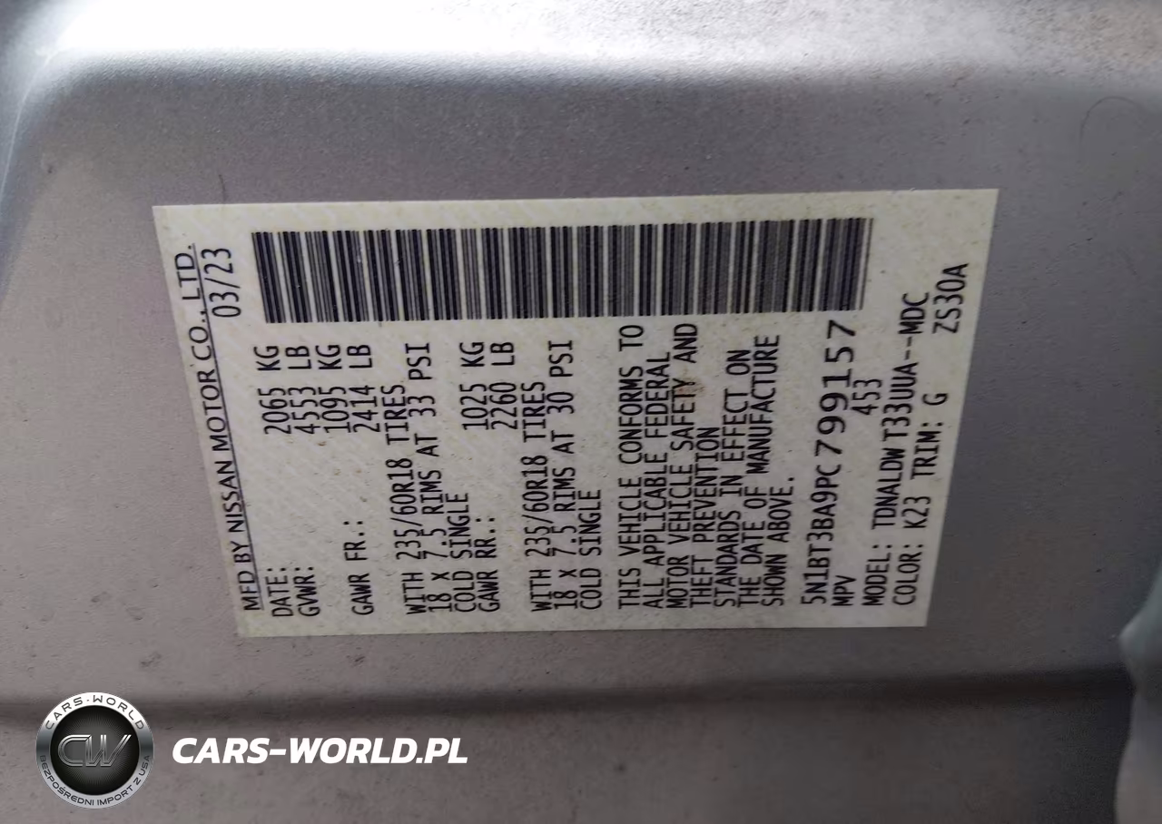 2023 Nissan Rogue Sv Fwd VIN:5N1BT3BA9PC799157 - 9